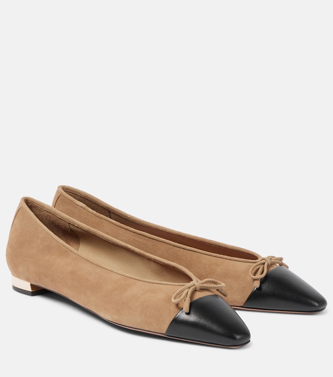 Gioia colorblocked suede ballet flats | Aquazzura