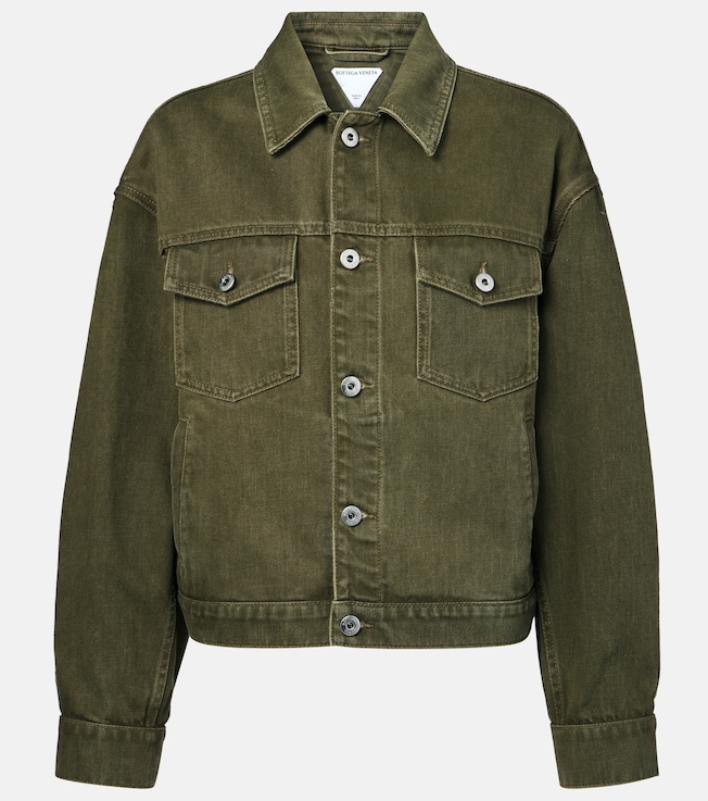 Suede-trimmed denim jacket | Bottega Veneta