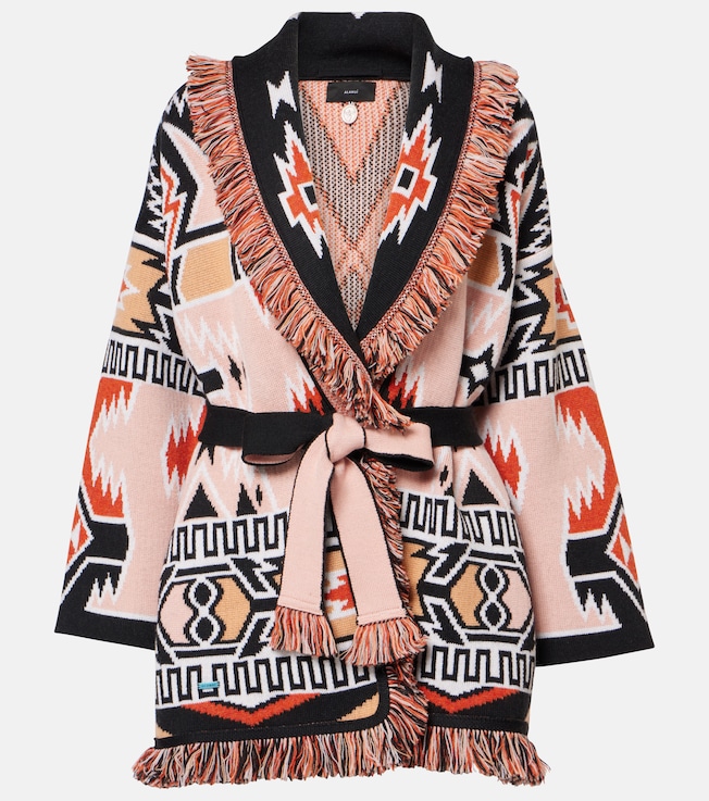 Geometric Roots wool jacquard cardigan | Alanui