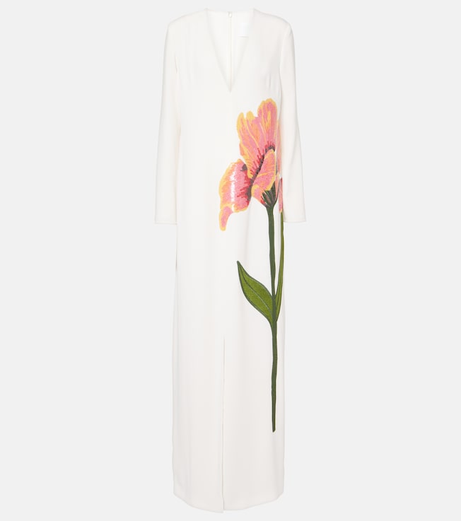 Jennis floral sequined crêpe maxi dress | Costarellos