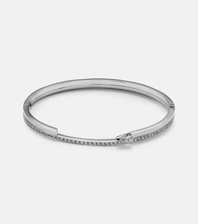 Serti Sur Vide 18kt white gold bangle with diamonds | Repossi