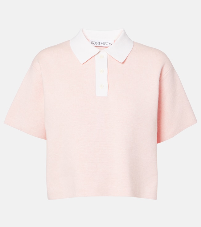 Cropped cotton and cashmere polo shirt | JW Anderson