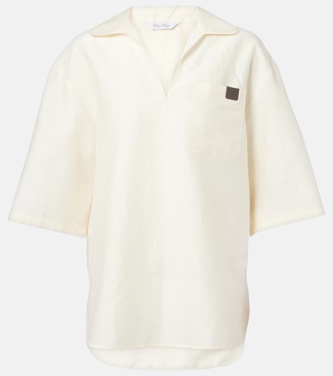 Osiride linen and silk-blend polo shirt | Max Mara