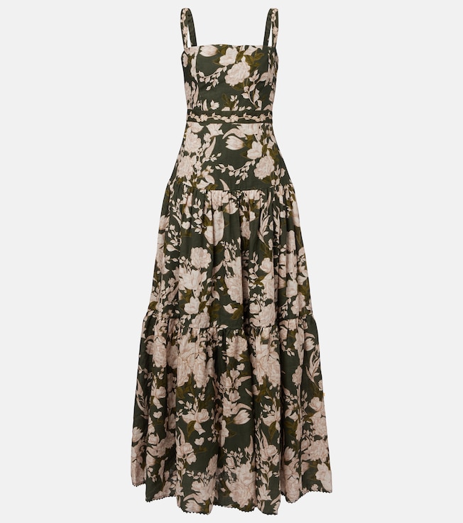 Lima floral linen maxi dress | Agua by Agua Bendita