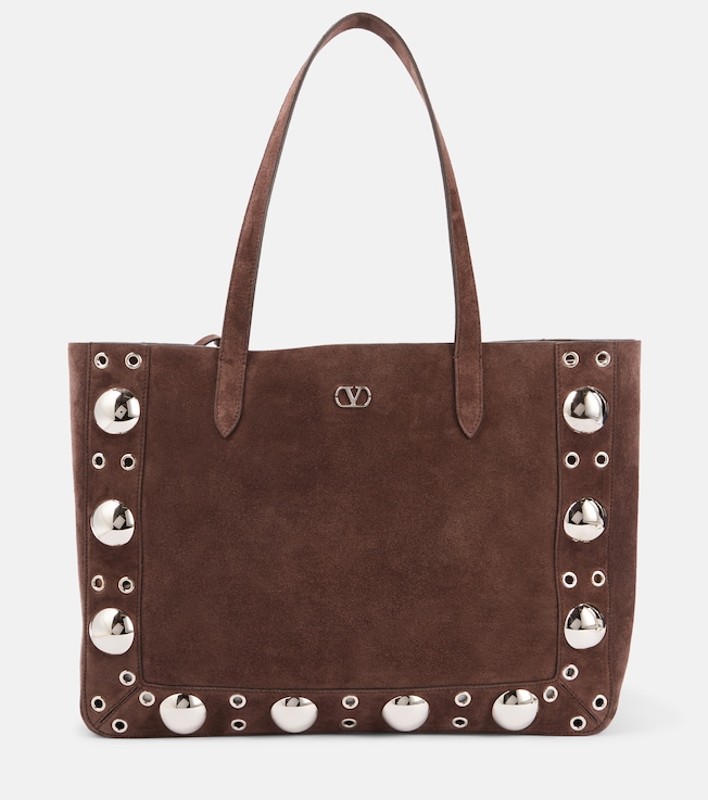 Nellcôte Medium studded suede shopper | Valentino Garavani