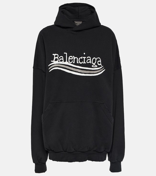 Printed cotton jersey hoodie | Balenciaga
