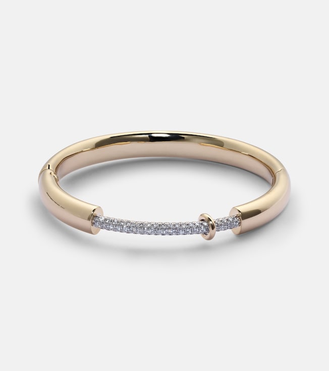 Endless 14kt gold bangle with diamonds | Rainbow K