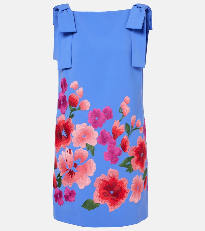 Floral embroidered crêpe minidress | Carolina Herrera