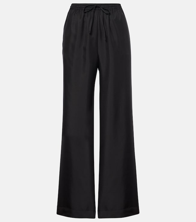 Aurelia silk twill straight pants | Asceno