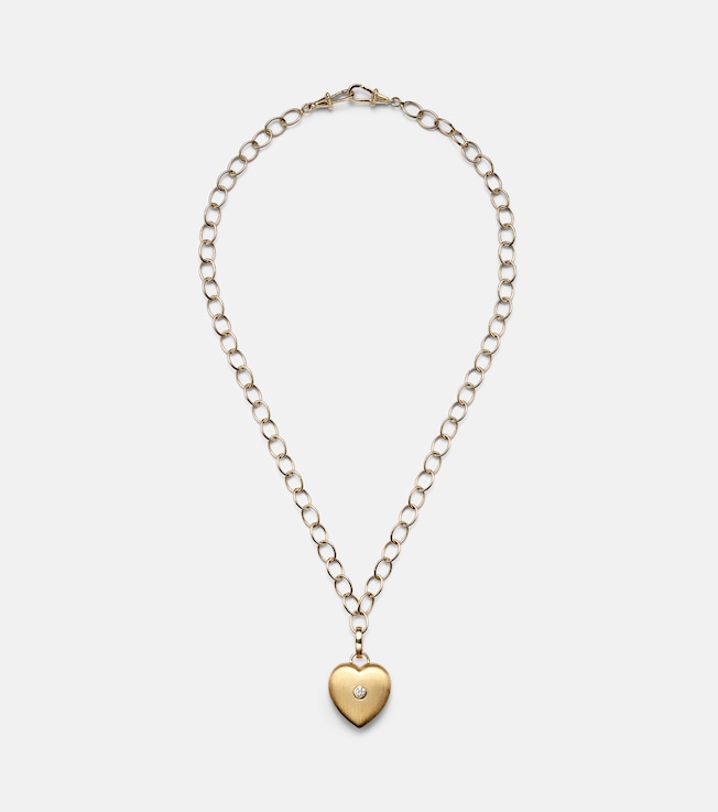 Heart 18kt and 14kt gold pendant necklace with diamond | Marie Lichtenberg