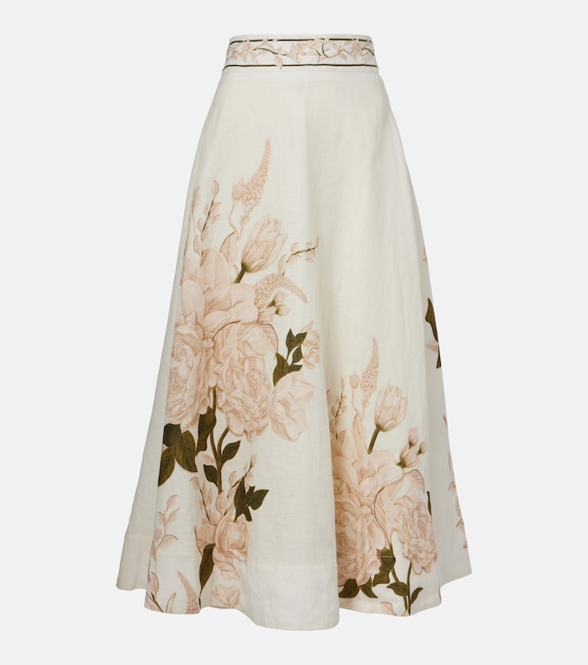 Bergamota Gardenia linen midi skirt | Agua by Agua Bendita