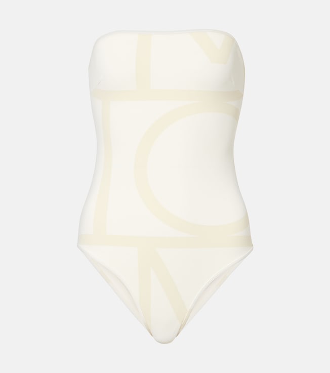 Monogram strapless jersey swimsuit | Toteme