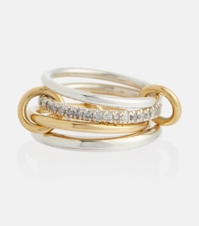 Nimbus 18kt gold and sterling silver ring with diamonds | Spinelli Kilcollin