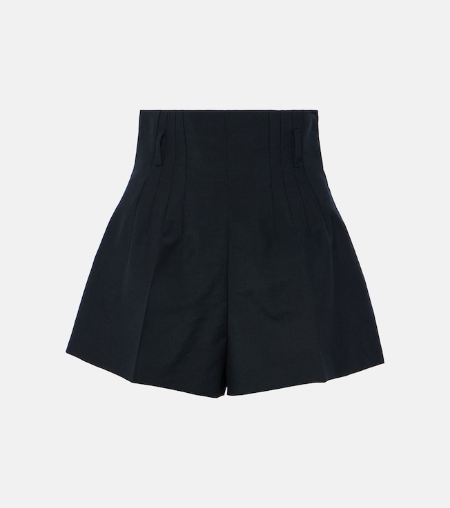 High-rise wool and mohair shorts | Prada