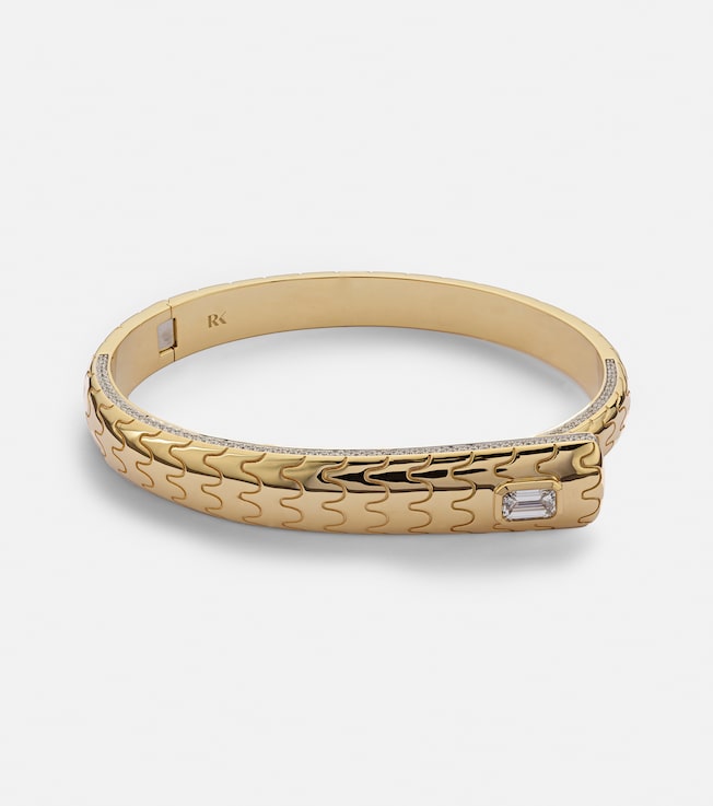 Prestige 18kt gold bangle with diamonds  | Rainbow K