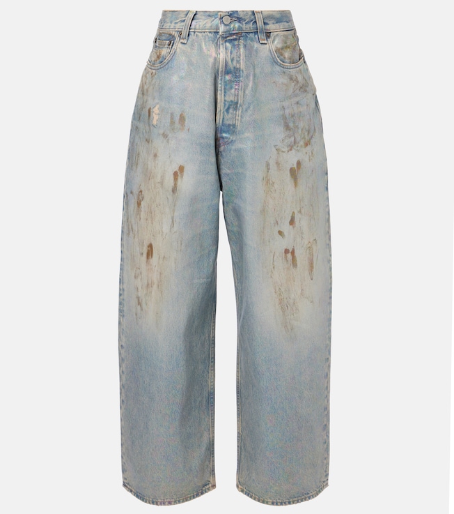 2023 coated mid-rise wide-leg jeans | Acne Studios