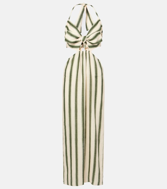  Los Siete Mares striped cutout midi dress | Johanna Ortiz