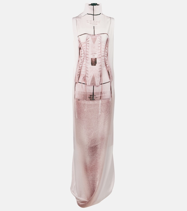 Trompe l'œil draped satin maxi dress | Jean Paul Gaultier