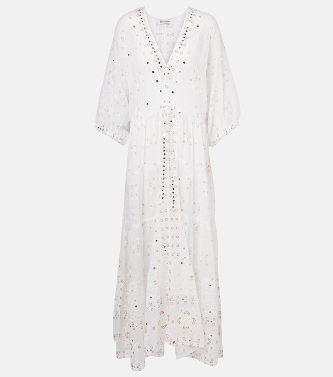 Embroidered cotton maxi dress | Juliet Dunn