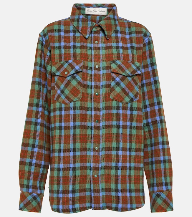 Moss tartan cashmere shirt | God's True Cashmere