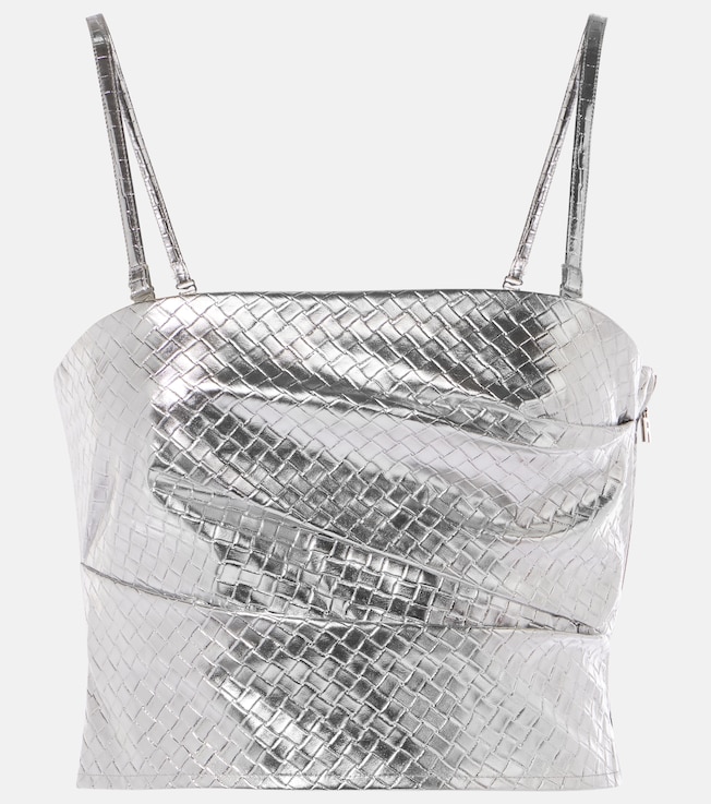 Metallic-effect draped top | Rotate