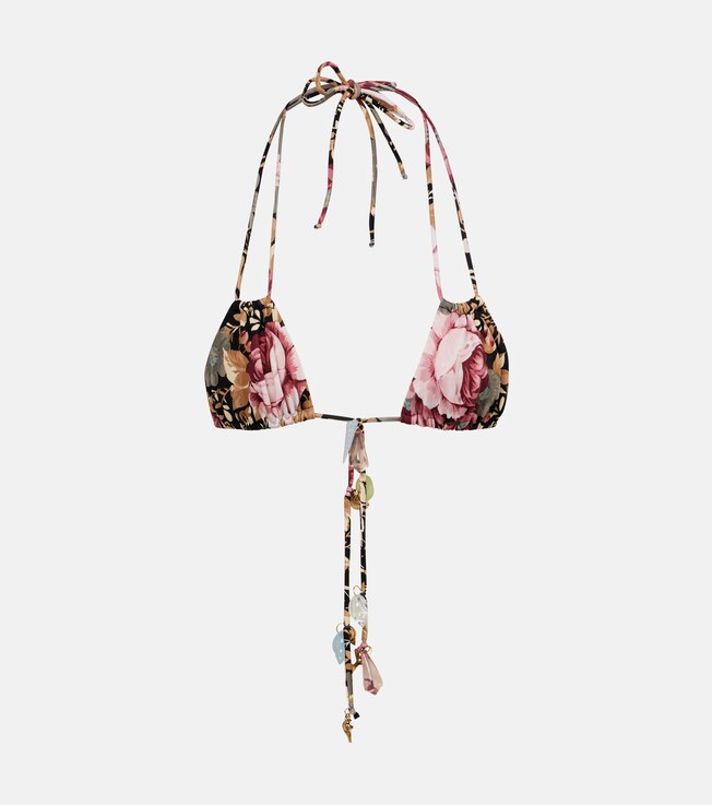 Embellished floral bikini top | Chloé
