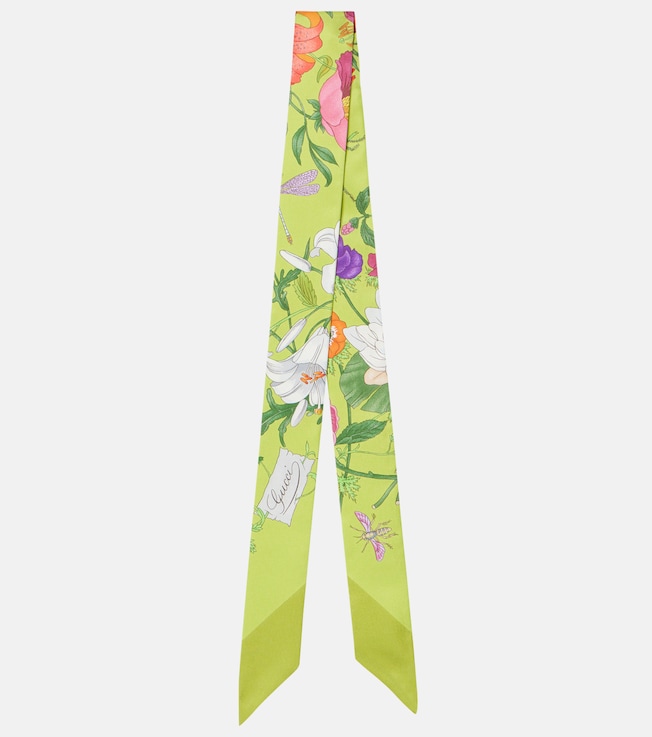 Floral silk twill scarf | Gucci
