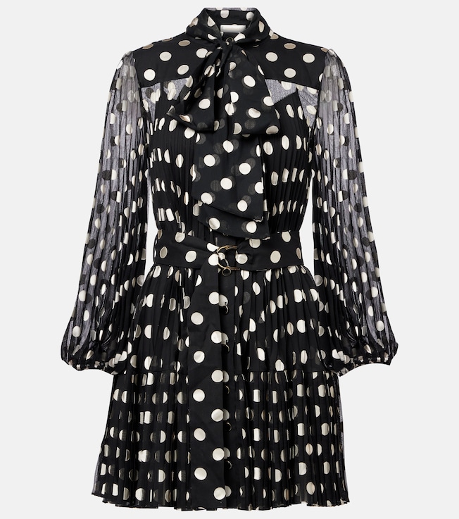 Polka-dot pleated minidress | Zimmermann