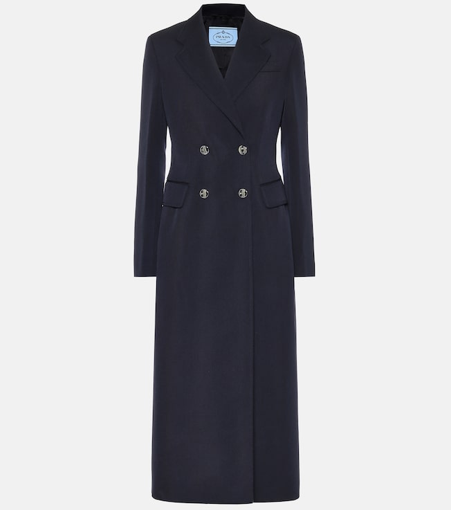 Double-breasted gabardine wool coat | Prada