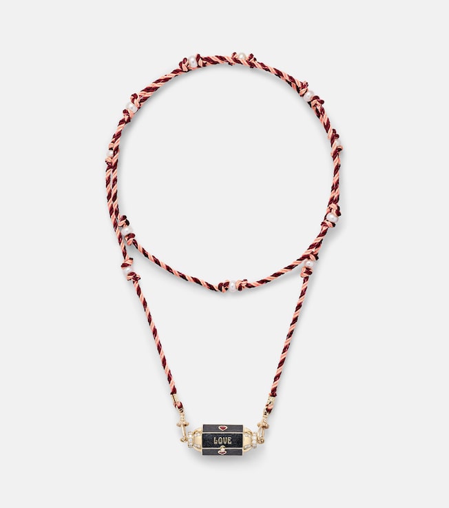 Love Is Blind 18kt gold locket necklace with gemstones | Marie Lichtenberg
