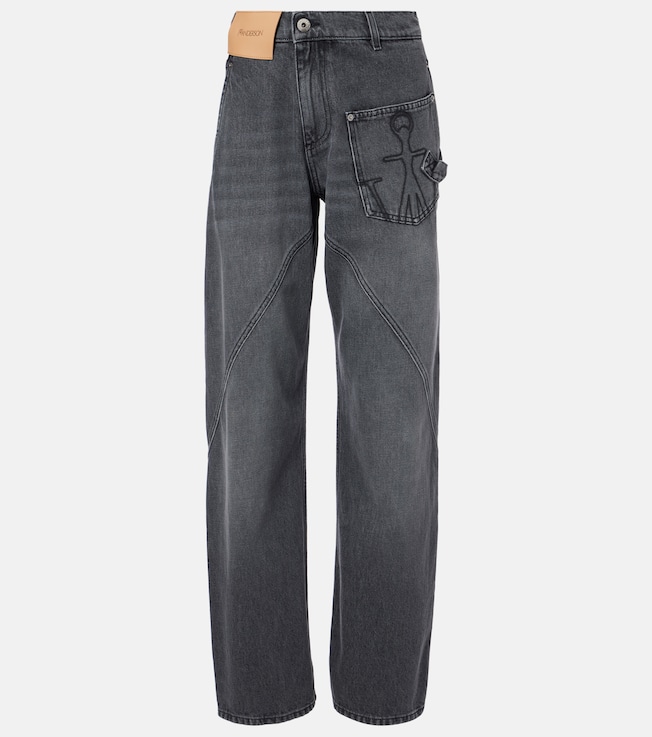 Twisted faded wide-leg jeans | JW Anderson