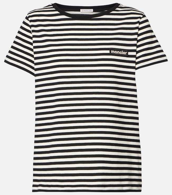 Striped logo cotton T-shirt | Moncler