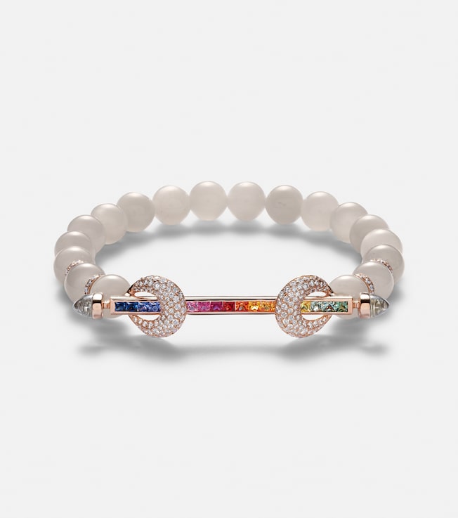 Chakra 18kt rose gold bracelet with sapphires, diamonds, and gemstones | Ananya