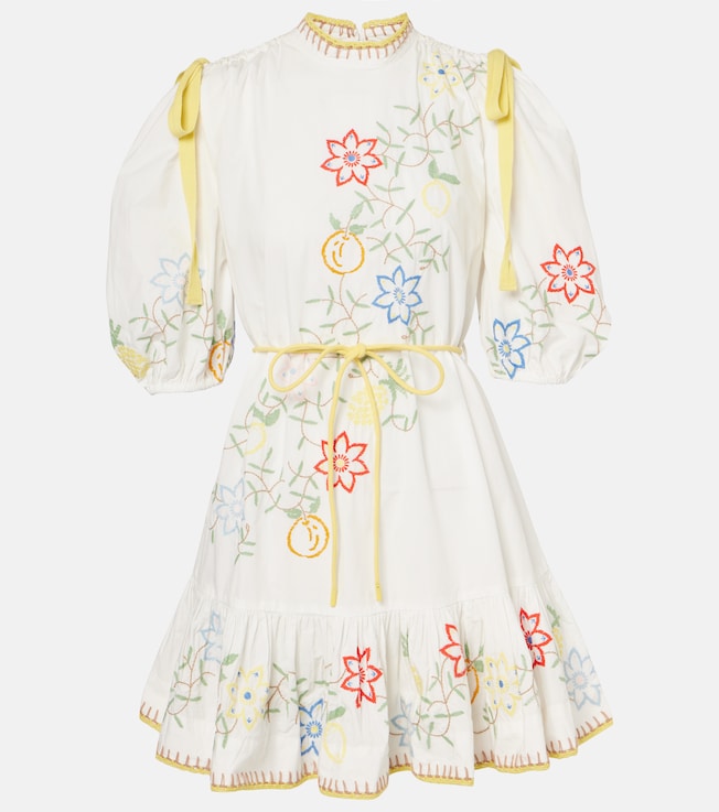 Embroidered cotton minidress | Alémais