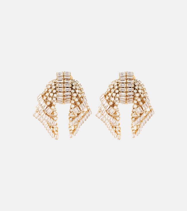 Bow crystal-embellished earrings | Alessandra Rich