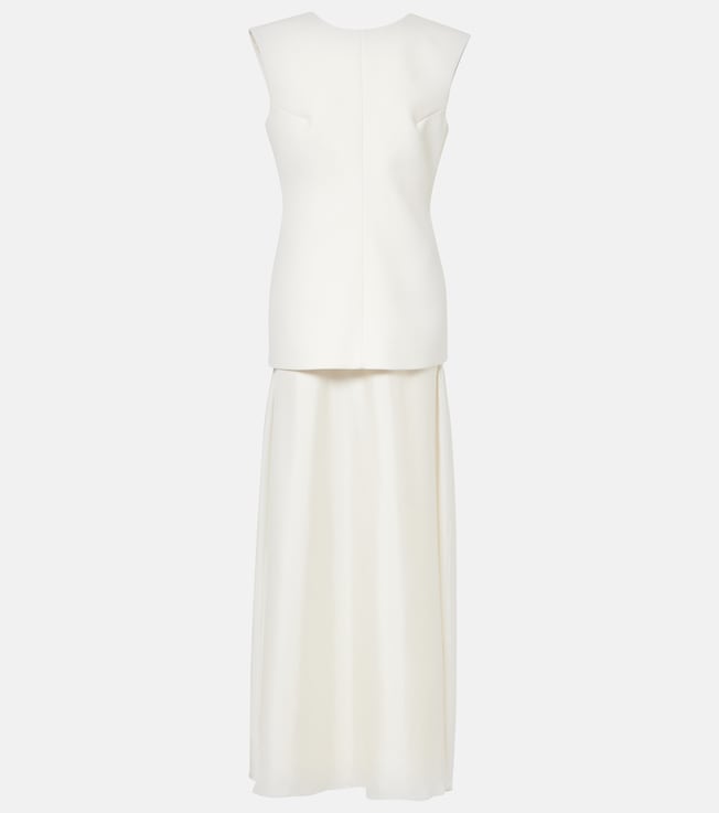 Silk-trimmed wool-blend gown | Róhe