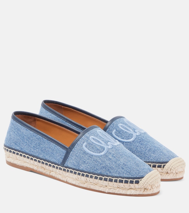 Isla embroidered denim espadrilles | Chloé