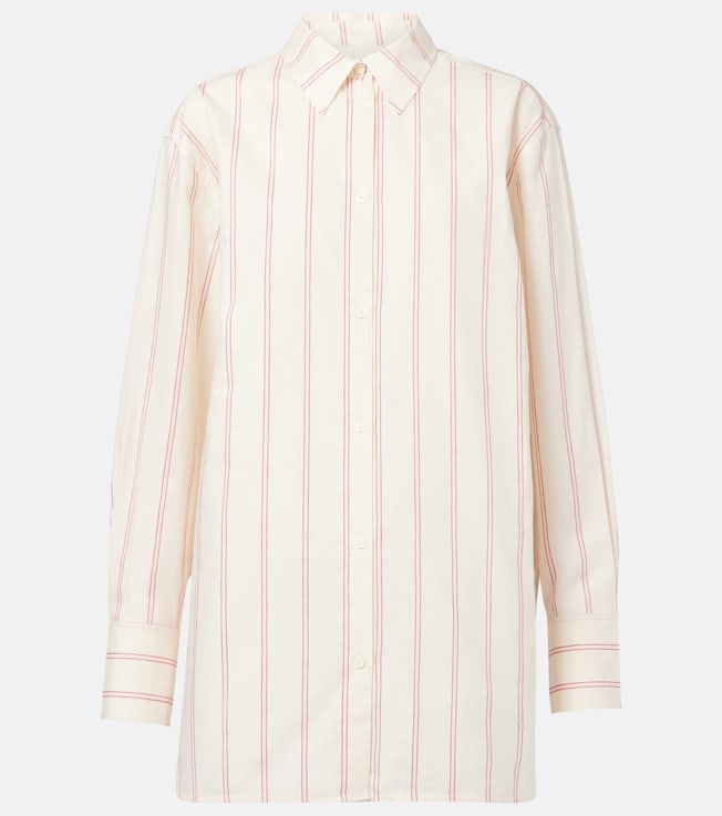 Striped oversized cotton and silk shirt | Toteme