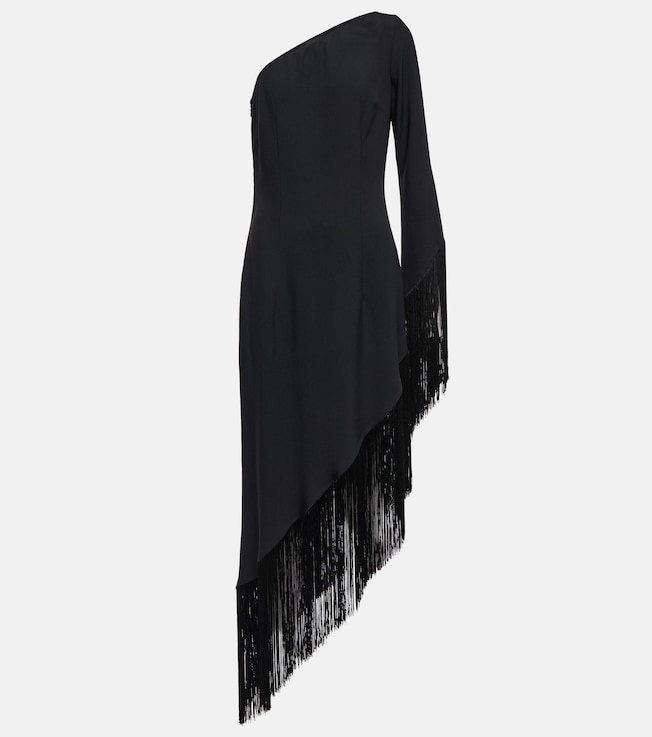Aventador fringed one-shoulder midi dress | Taller Marmo