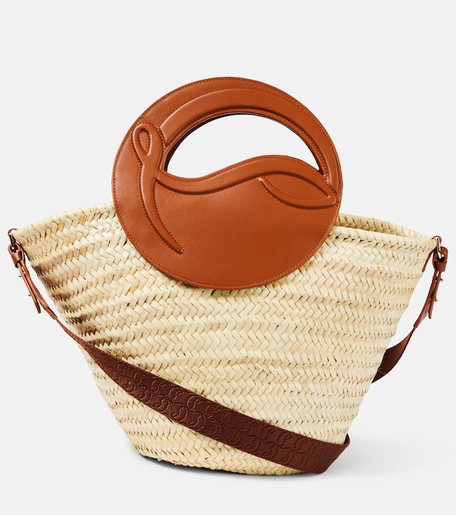 Biloumoon straw and leather basket bag | Christian Louboutin