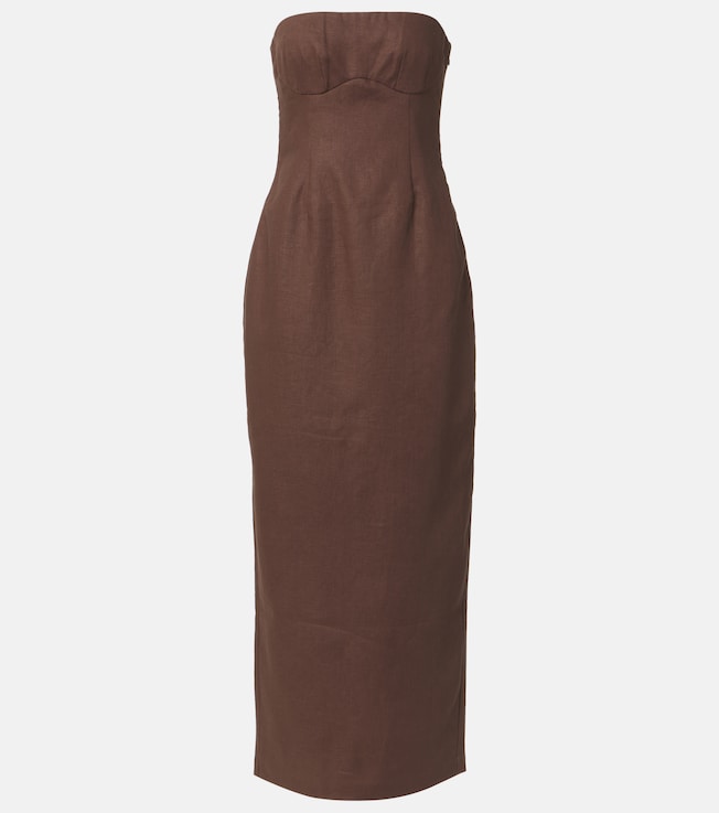 Evalita linen bustier maxi dress | SIR
