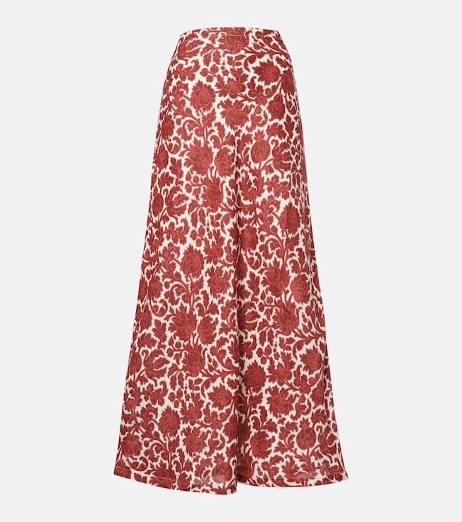 Antibes printed linen maxi skirt | Faithfull