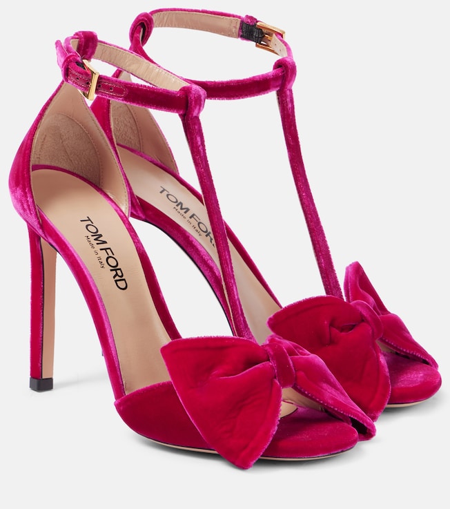 Brigitte bow-detail velvet sandals | Tom Ford