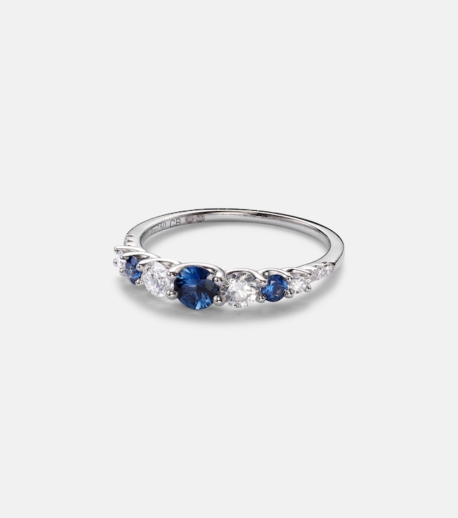 Classics 18kt white gold ring with sapphires and diamonds | Bucherer Fine Jewellery