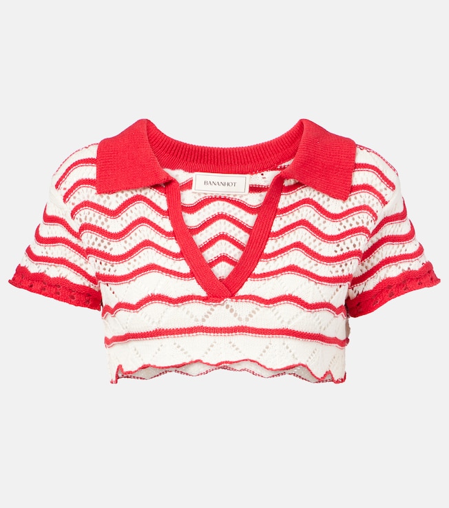 Coco cropped cotton-blend crochet top | Bananhot