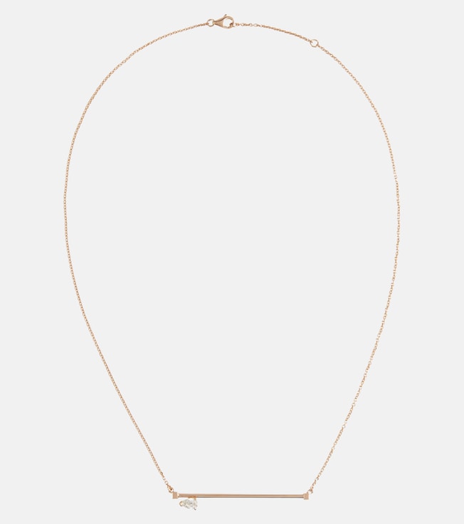 Serti Sur Vide 18kt rose gold necklace with diamond | Repossi