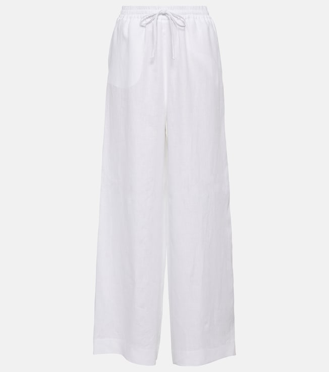 High-rise wide-leg linen pants | Loro Piana