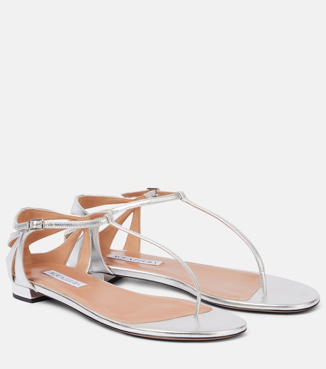 Frida metallic leather sandals | Aquazzura