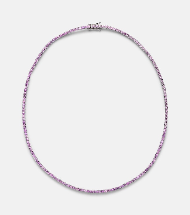14kt white gold necklace with lilac sapphires | Roxanne First