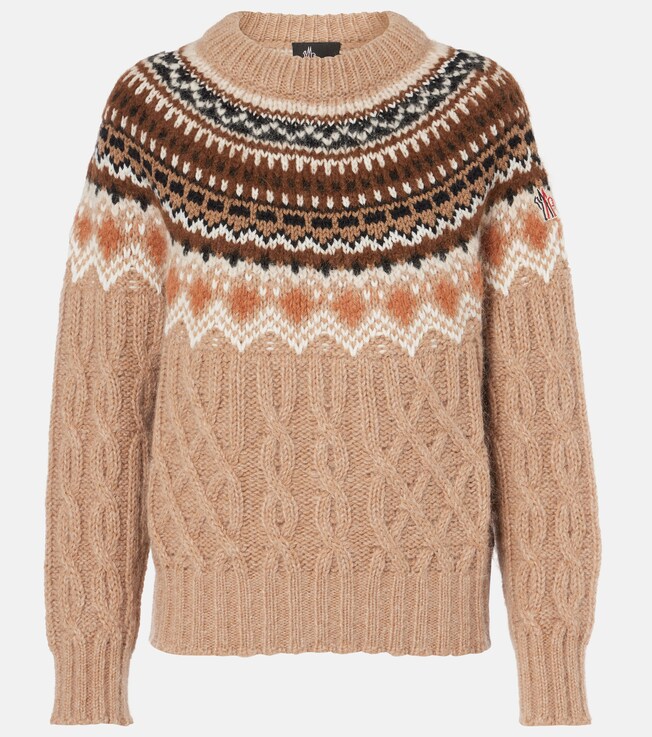 Jacquard wool and mohair-blend sweater | Moncler Grenoble